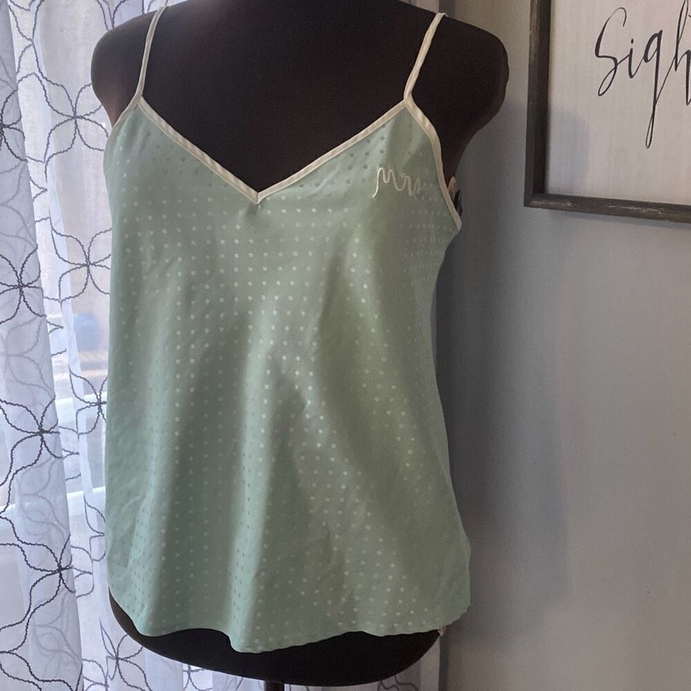 Kate Spade Mrs cami strap pajama top size small turquoise no bottoms wedding bri